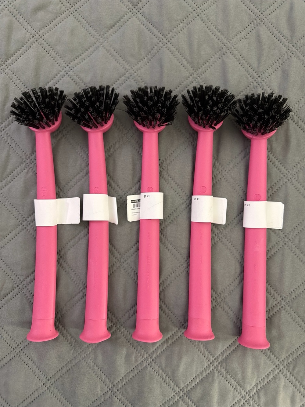IKEA Pink and Black Round Dish Brush Set - 5 Pack